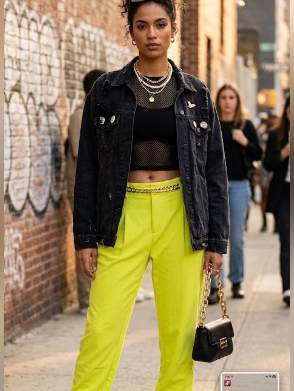 Parker Vibrant Yellow Cropped Pants Size S